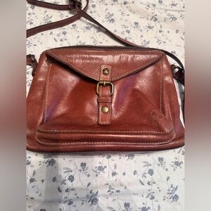 Patricia Nash Rich Brown Leather Crossbody Bag